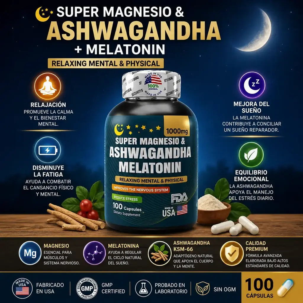 Super magnesio + ashwagandha + melatonina