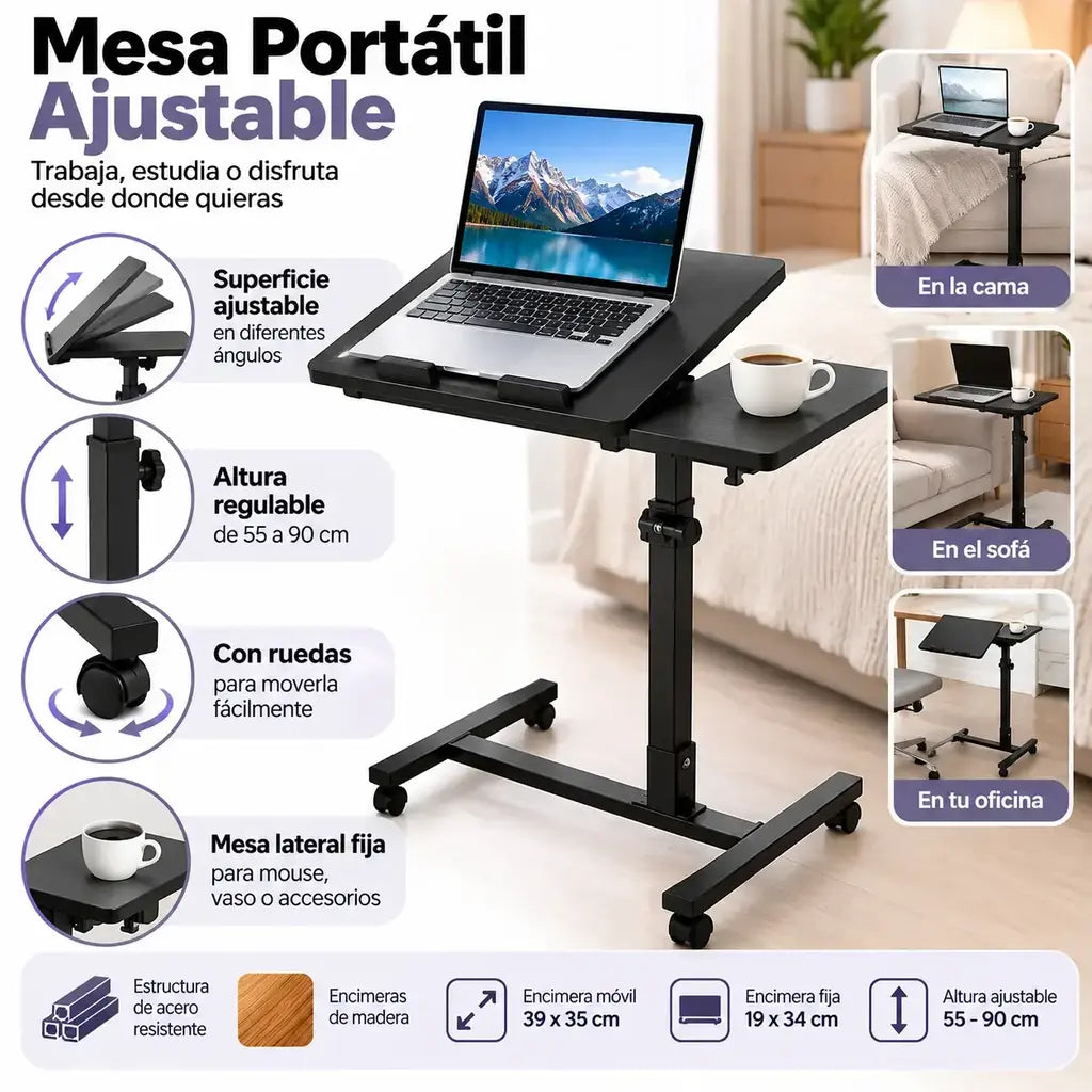 Mesa folding con ruedas