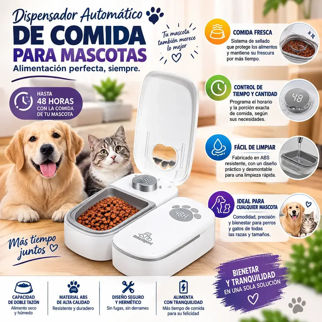 Dispensador automático de comidas mascotas