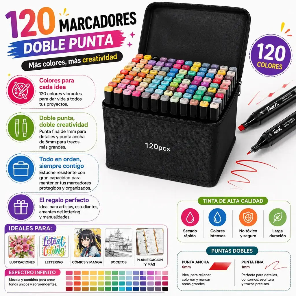 Marcadores doble punta