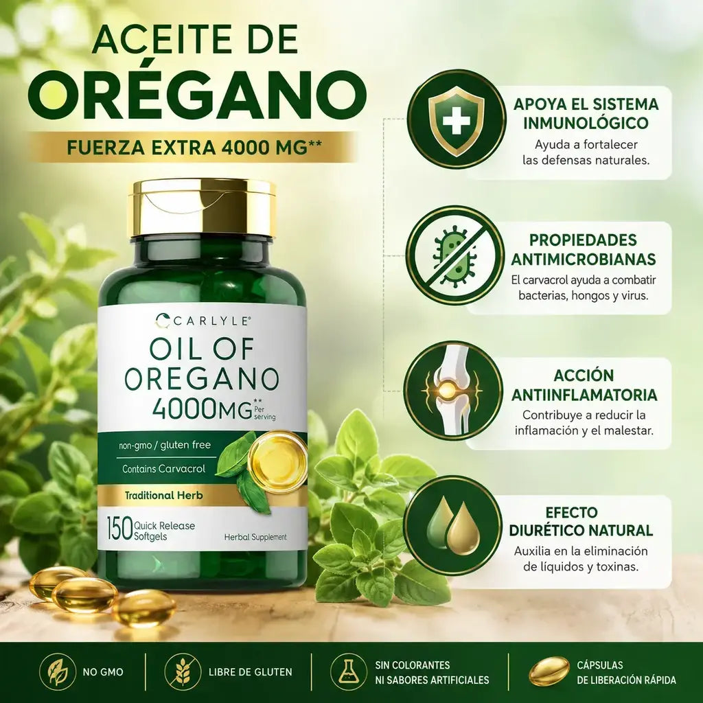 Orégano oil cápsulas 4000mg antioxidante x 150