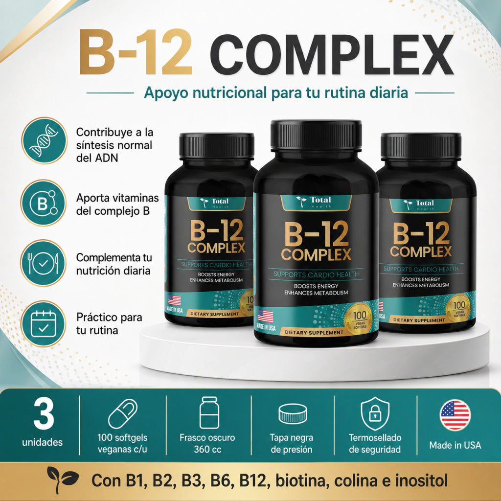 B-12 complex total health - 100 sotfgels veganas