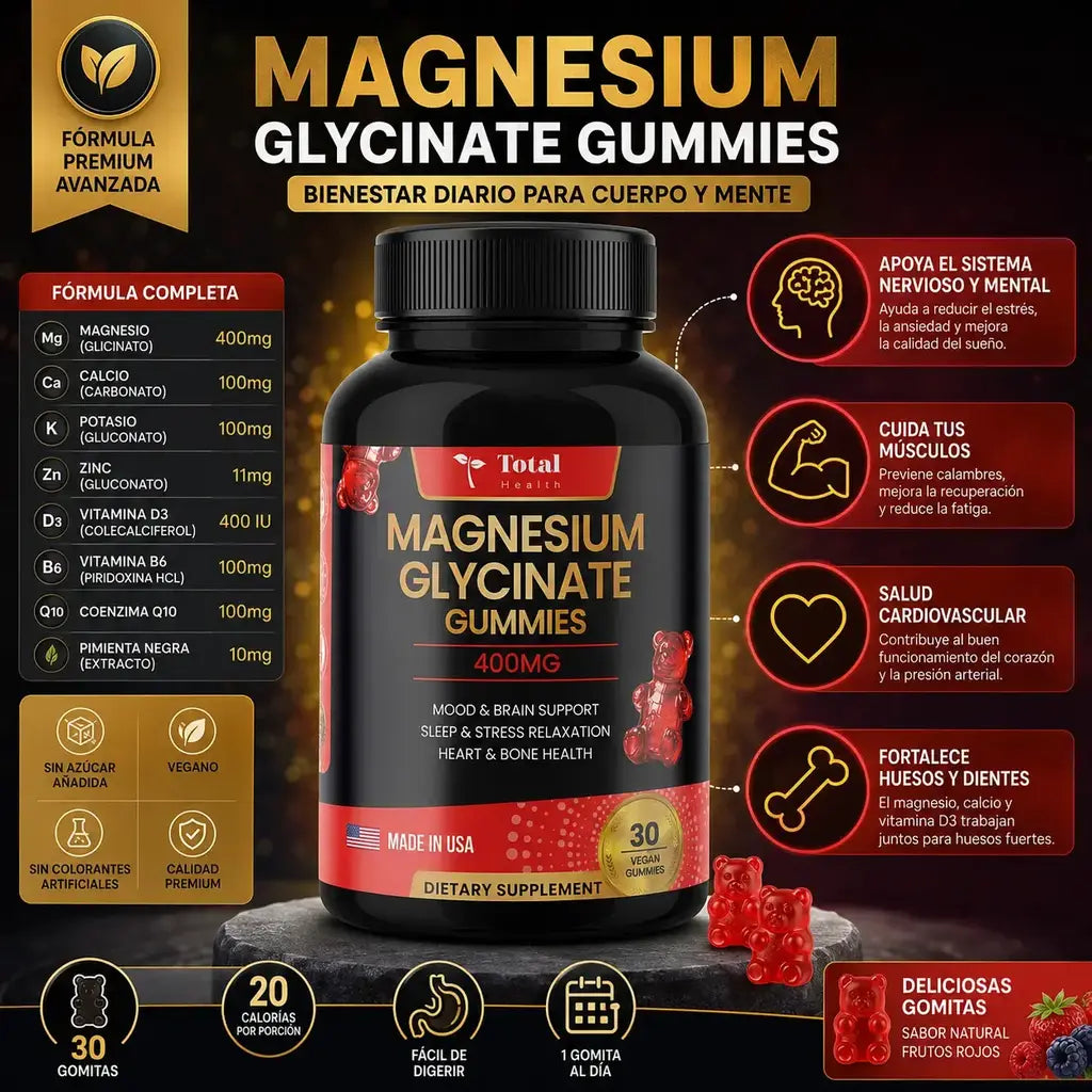 Gomas glycinato de magnesio total health