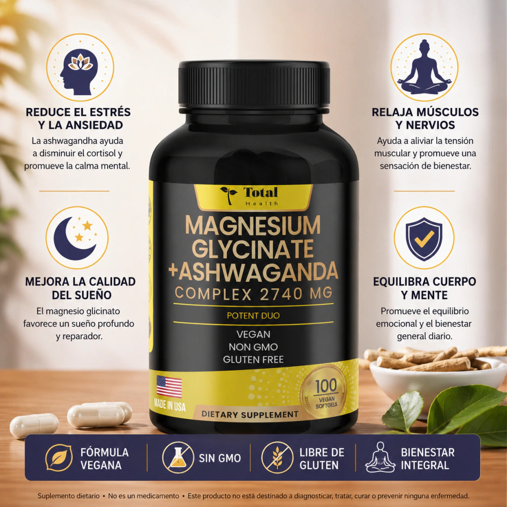 Magnesium glycinate + ashwagandha total health