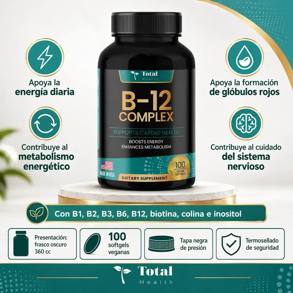 B-12 complex total health - 100 sotfgels veganas