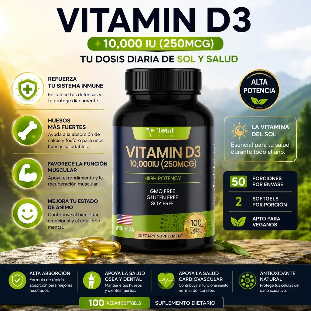 Vitamina D3 250 mcg salud total health
