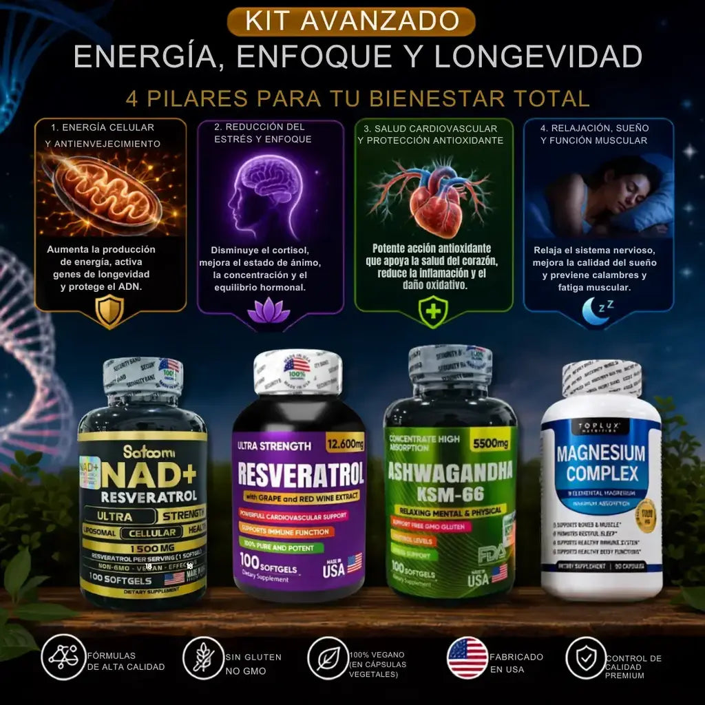 Nad + ashwaganga + resveratrol + complex