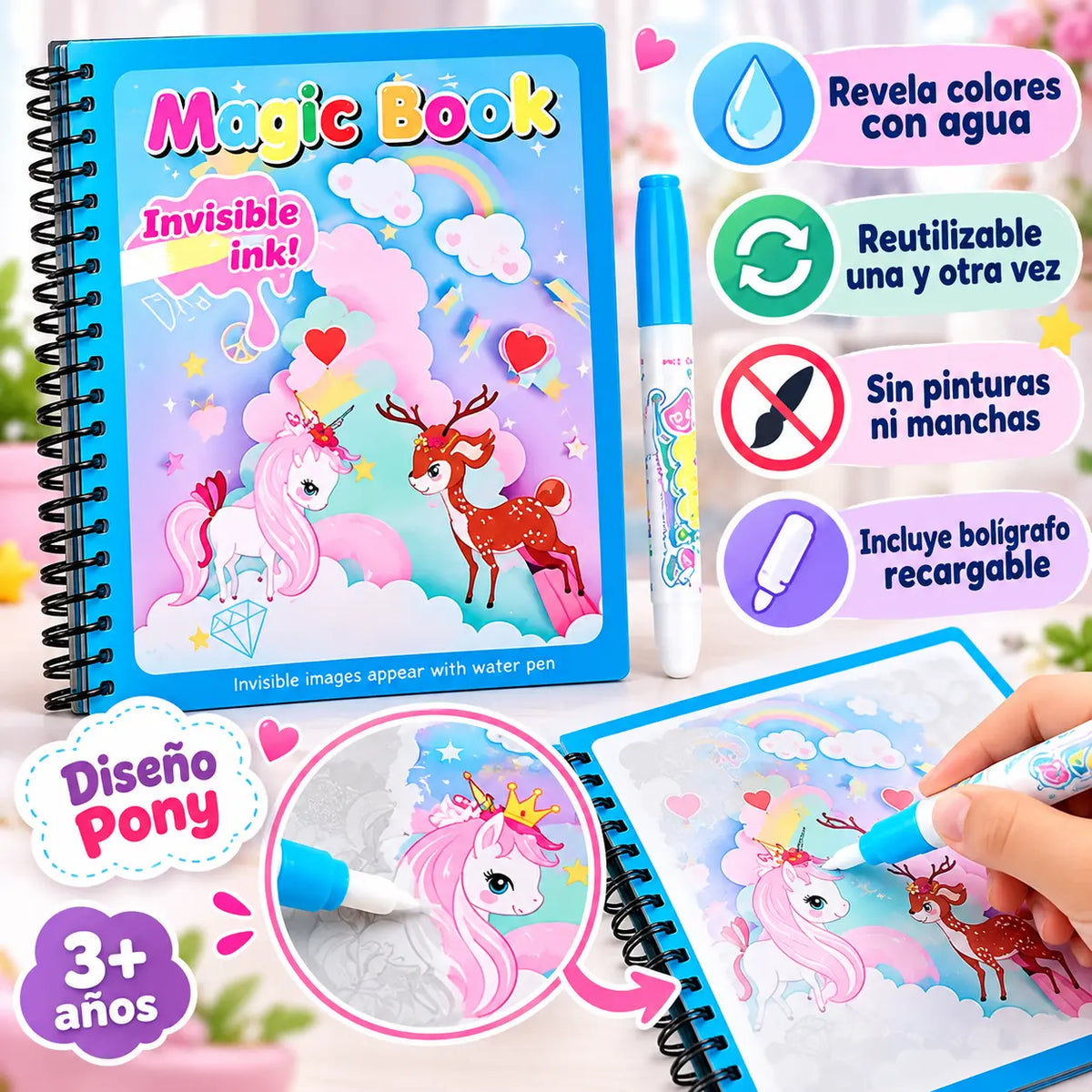 Libro mágico agua para pintura