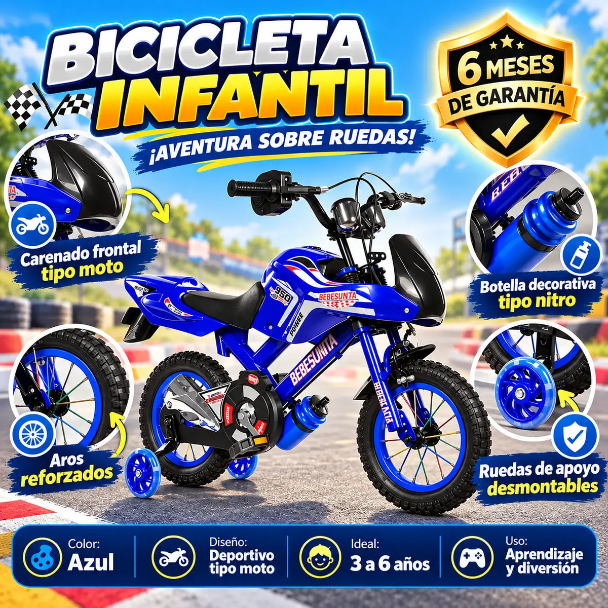 Bicimoto RIN 16 careta