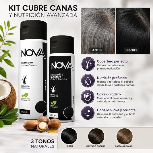 Kit cubre canas shampoo y mascarilla