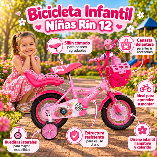 Bicicleta Infantil Niñas Rin 12