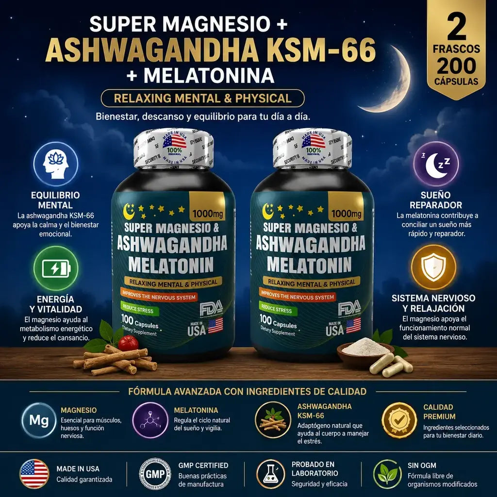 Super magnesio + ashwagandha KSM-66 x 2 und