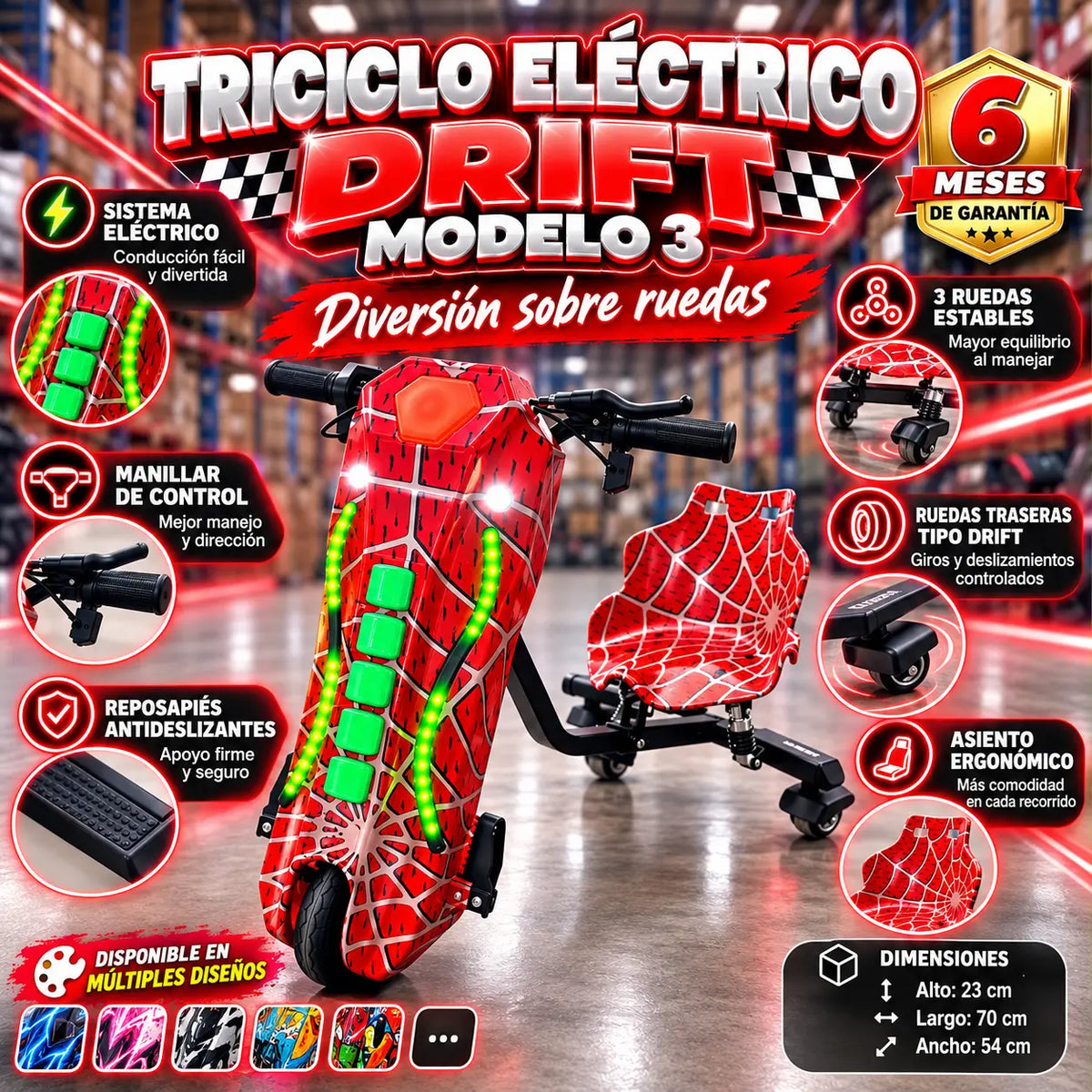 Triciclo eléctrico drift 1905