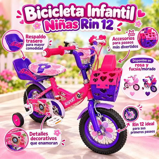 Bicicleta Infantil Niñas Rin 12