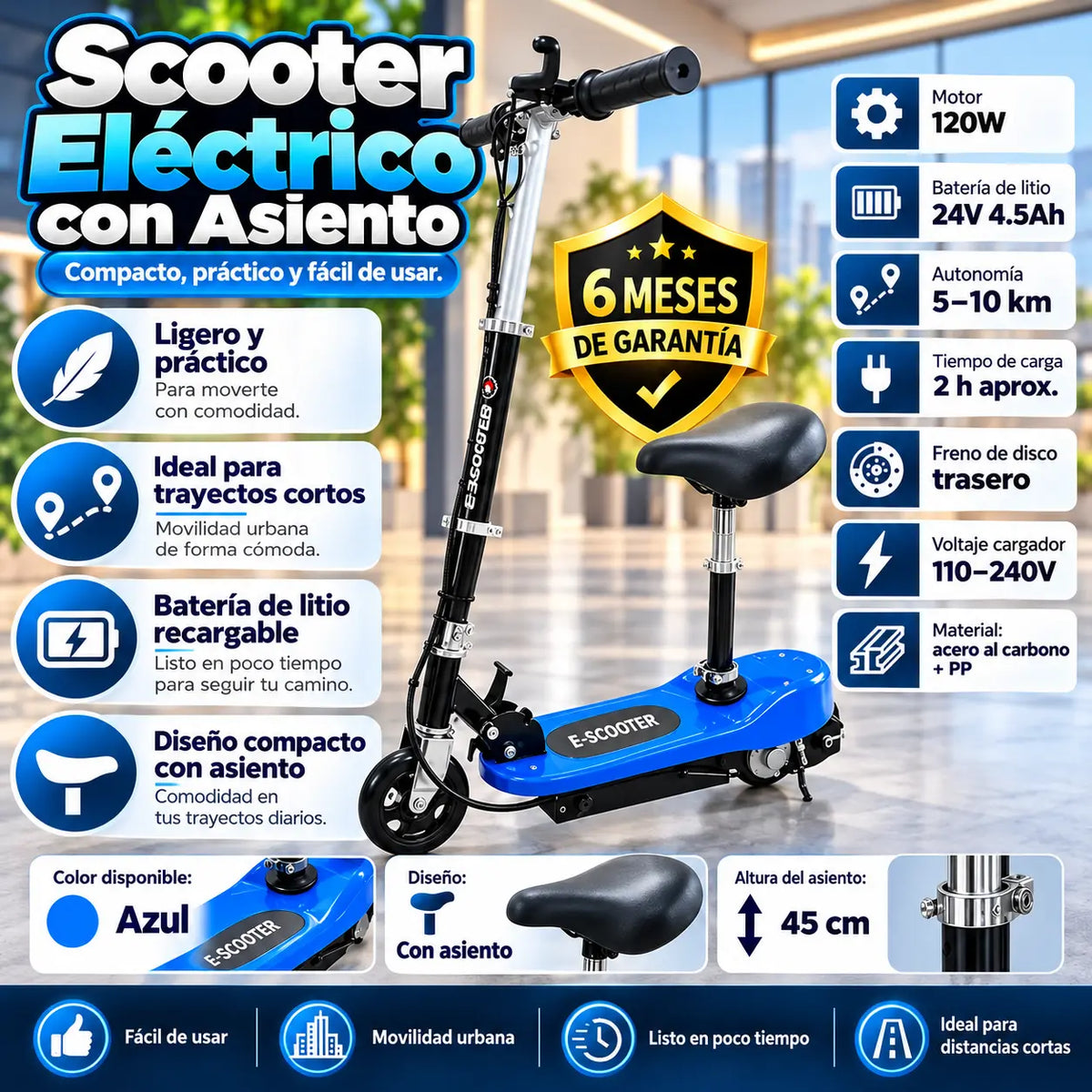 Patineta scooter  eléctrica