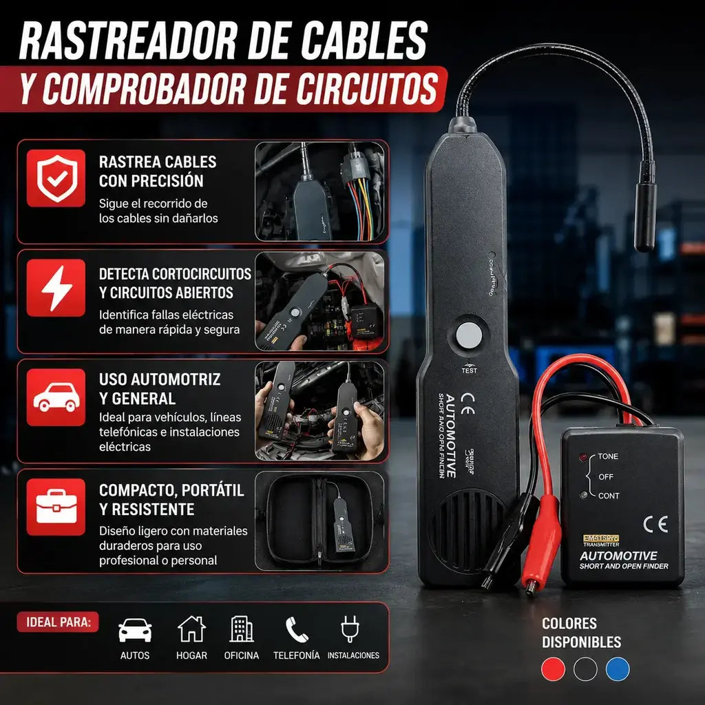 Rastreador de cables y comprobador circuito
