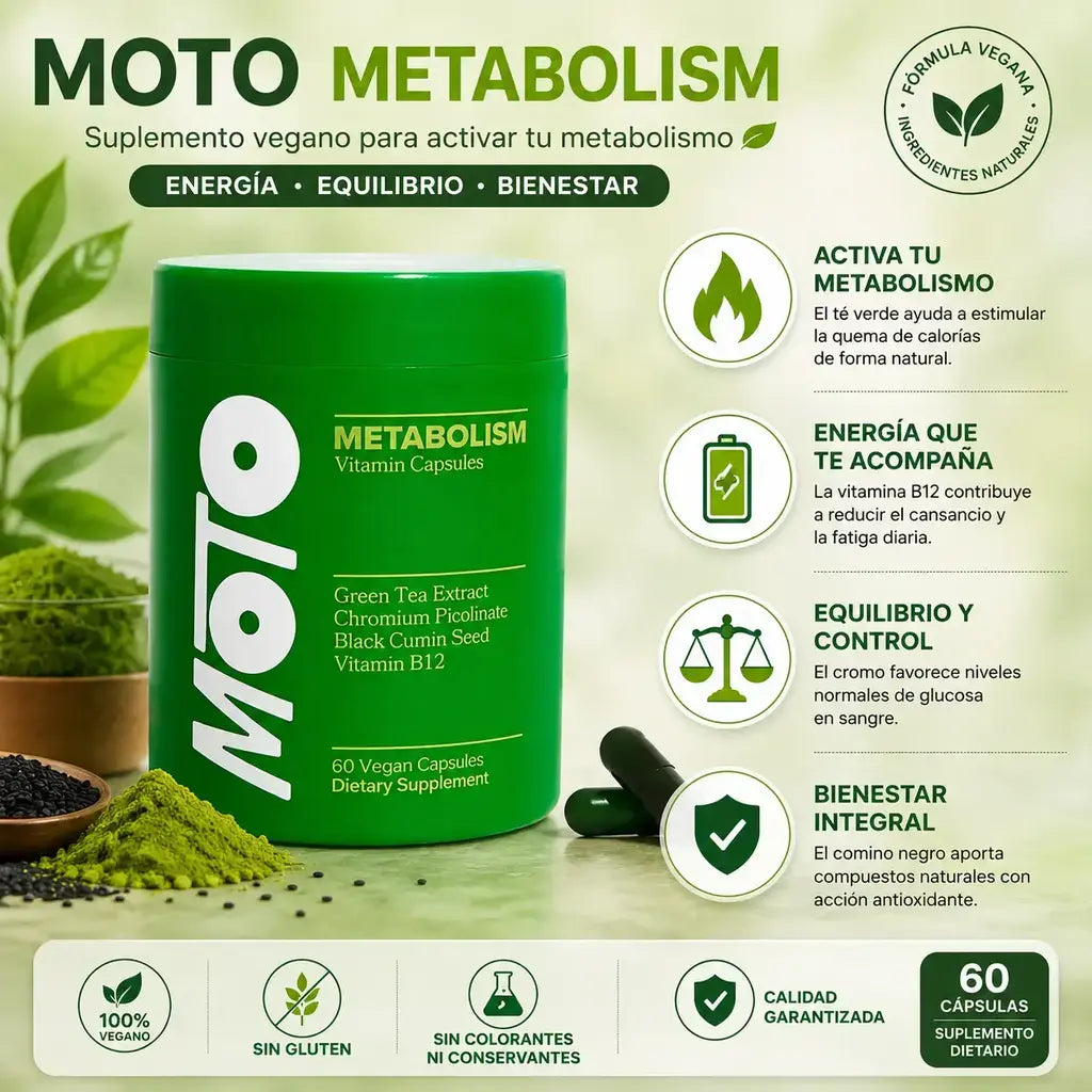 Moto metabolismo y energía diaria x 60 unds