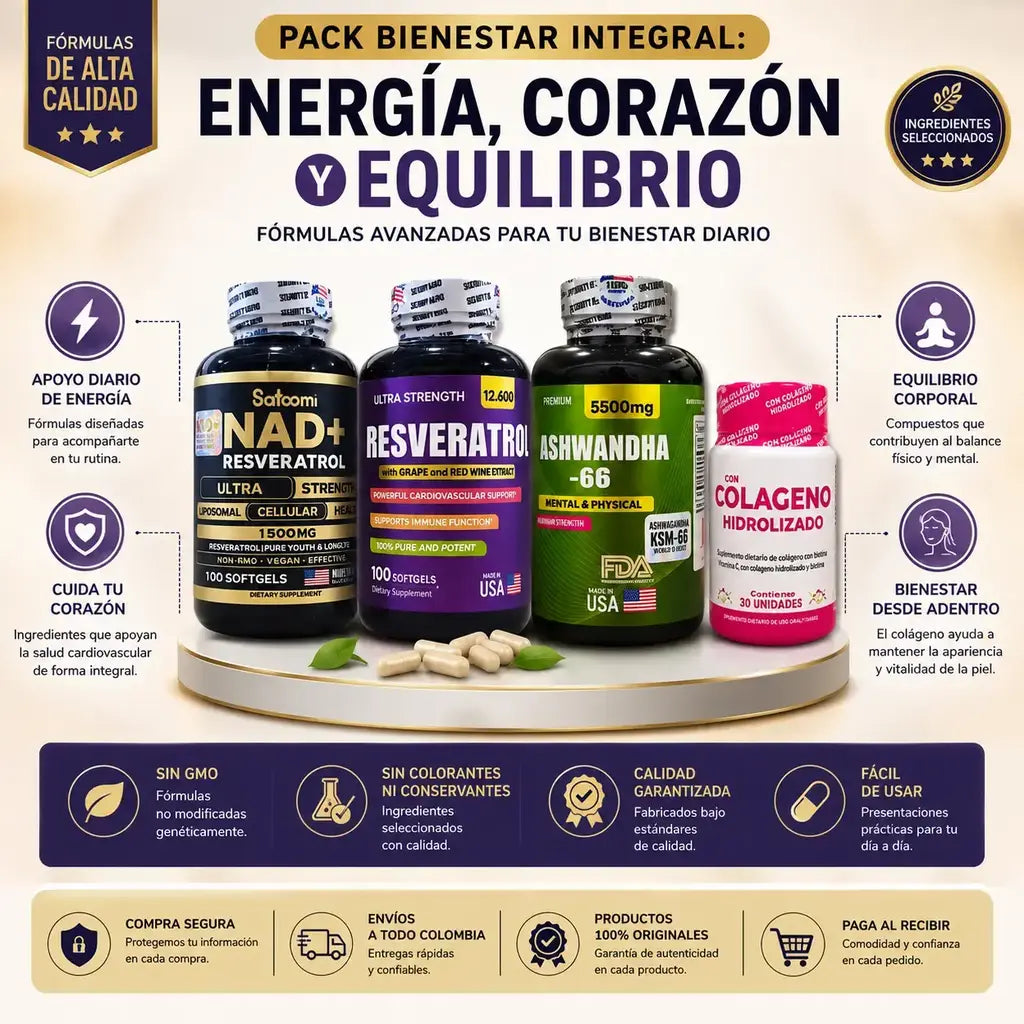 Nad + ashwagandha + resveratrol + colag