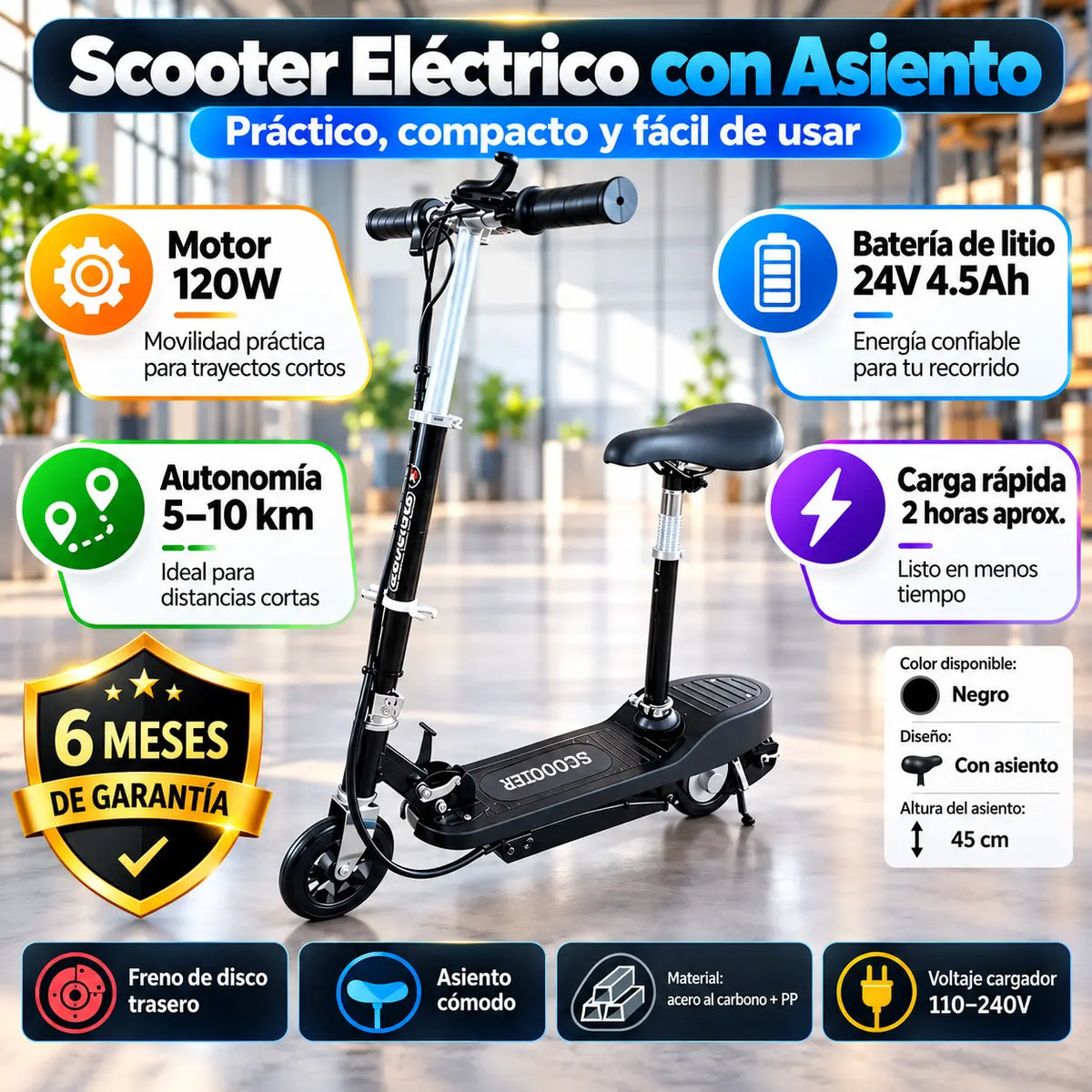 Patineta scooter  eléctrica