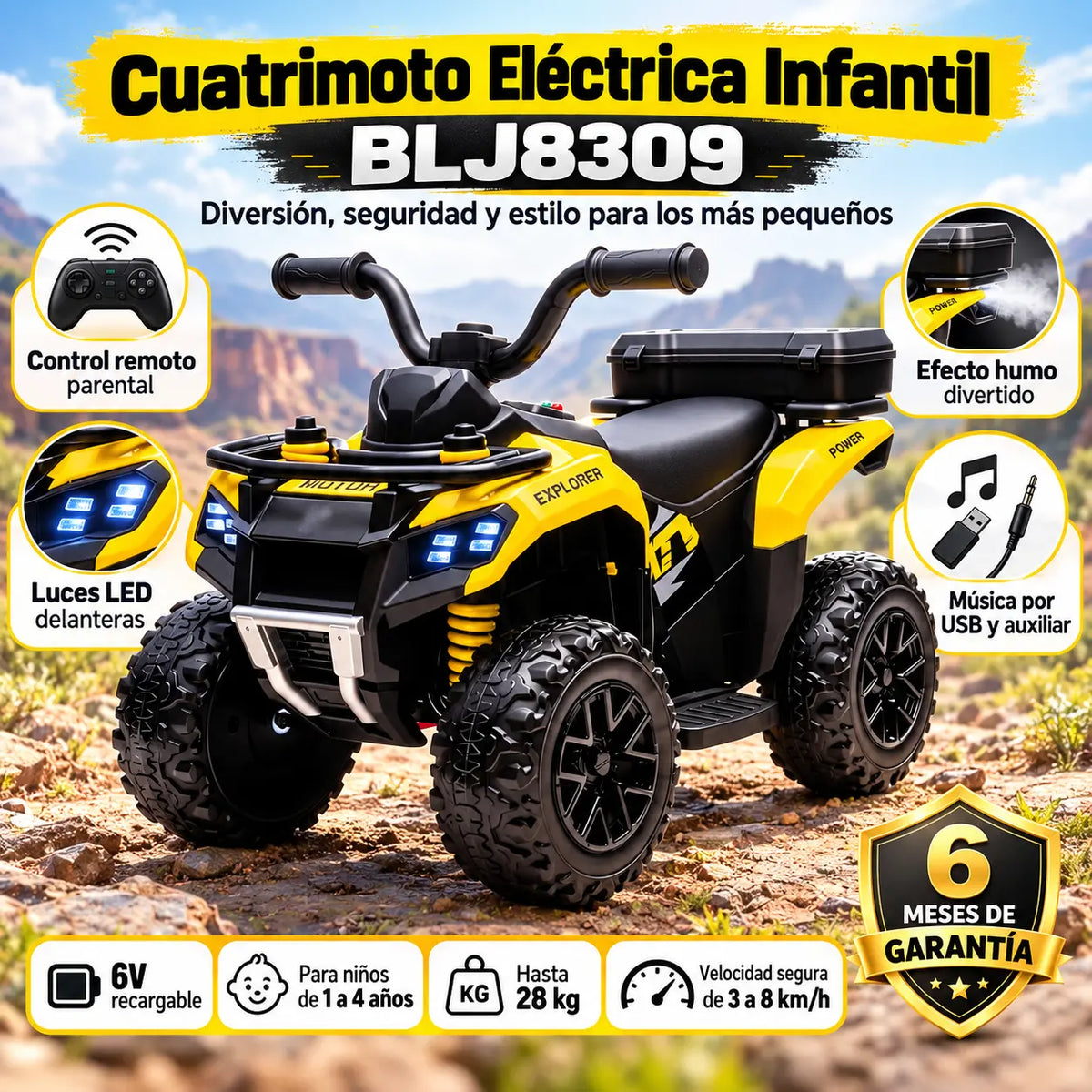 Cuatrimoto para Niños Control Blj-8309