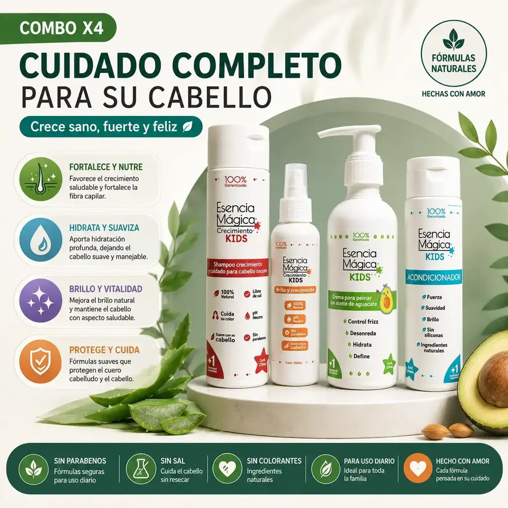 Combo x 4 crecimiento cabellos oscuros + obsequio
