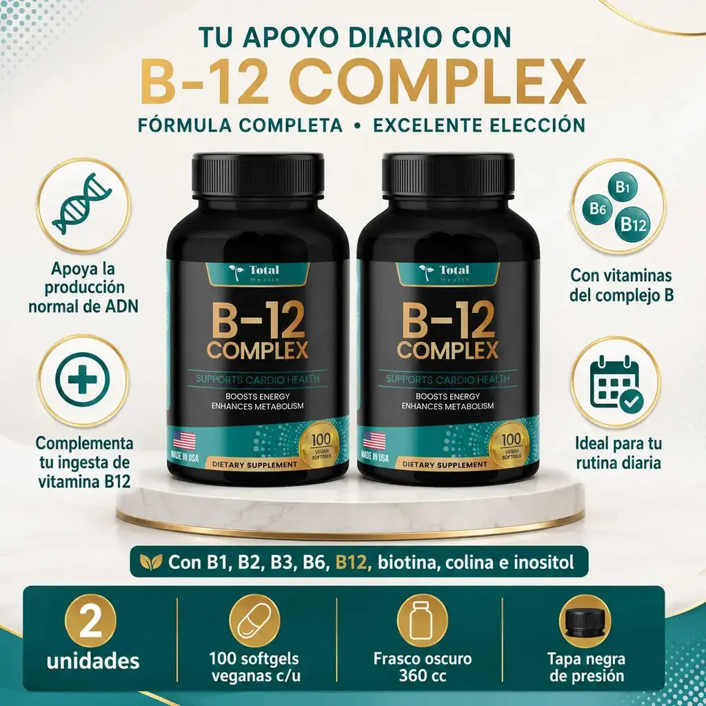 B-12 complex total health - 100 sotfgels veganas