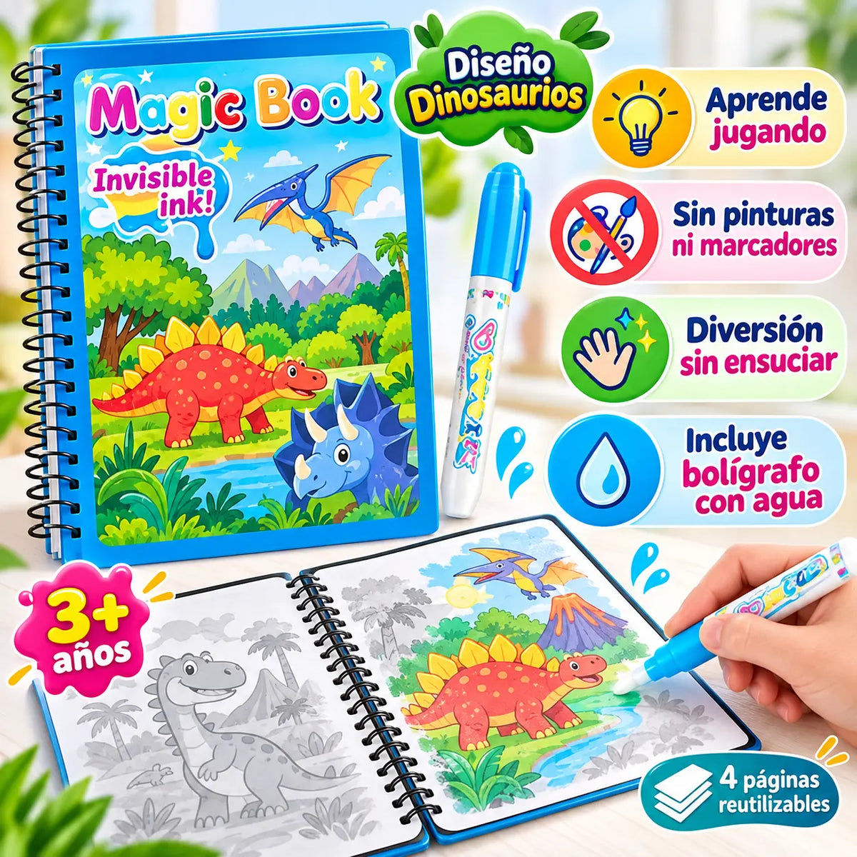 Libro mágico agua para pintura