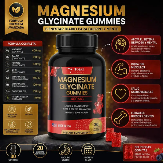Gomas glycinato de magnesio total health