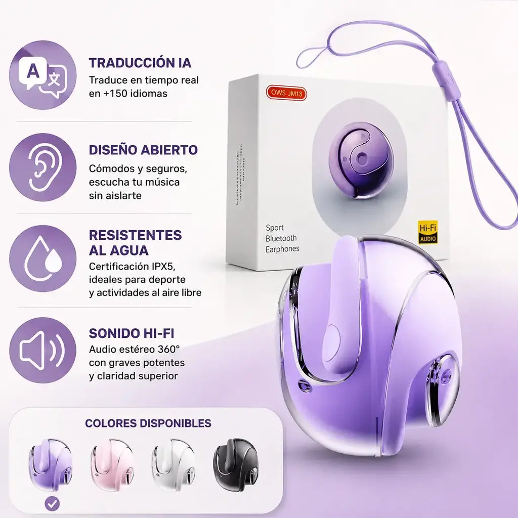 Auriculares inalámbricos con traducción ia en tiempo real