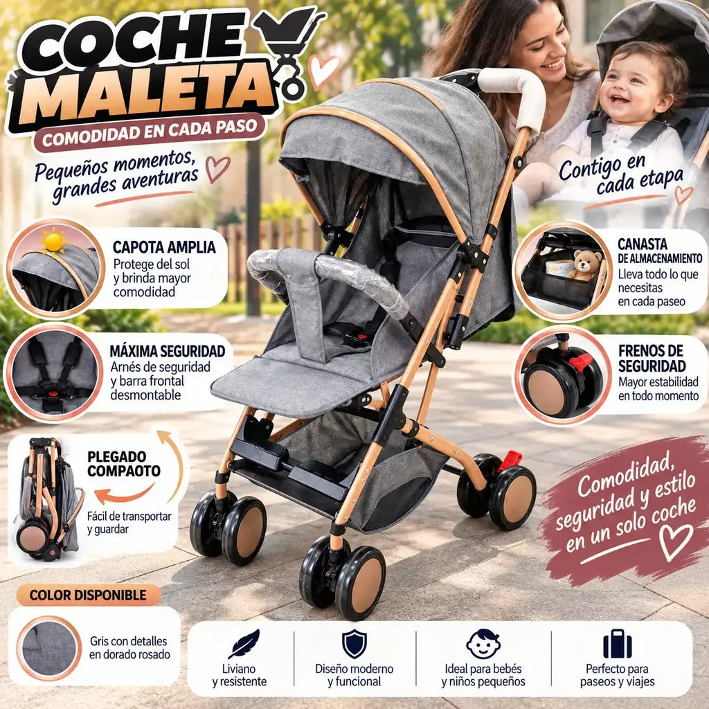 Coche paseador infantil maleta