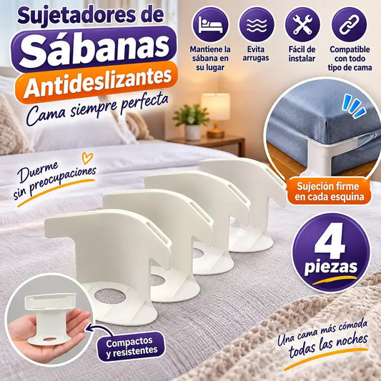 Sujetadores de sábanas antideslizante x (4 piezas)