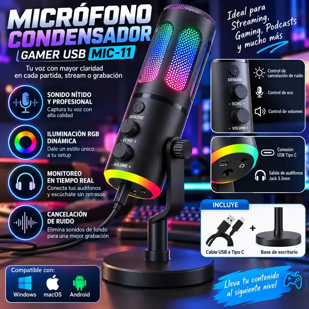 Micrófono alámbrico condensador MIC.11