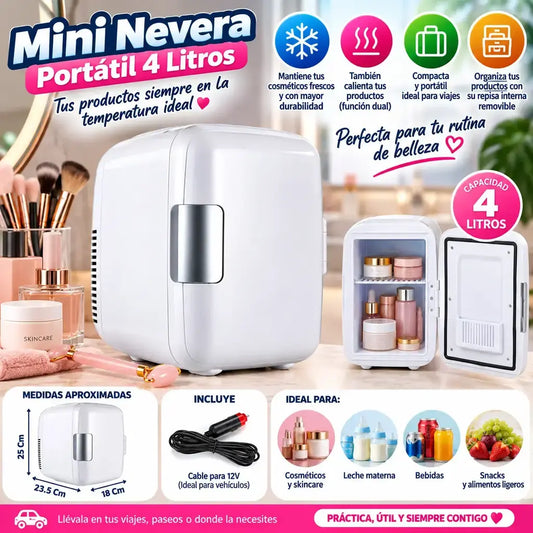 Mini nevera refrigerador 4 litros color blanco