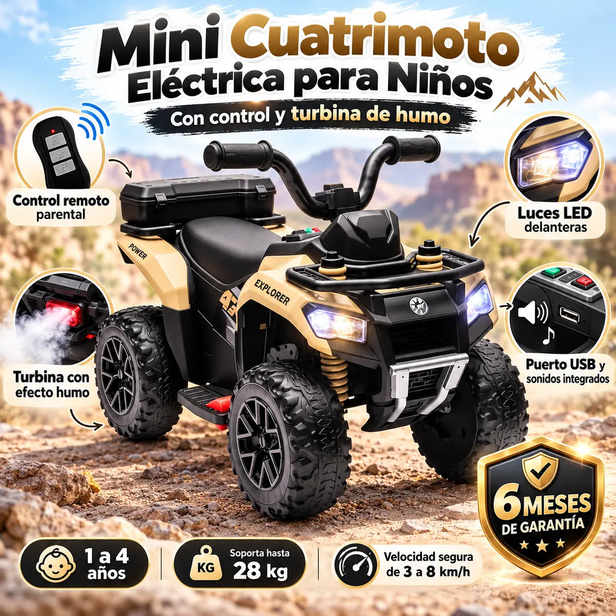 Cuatrimoto para Niños Control Blj-8309
