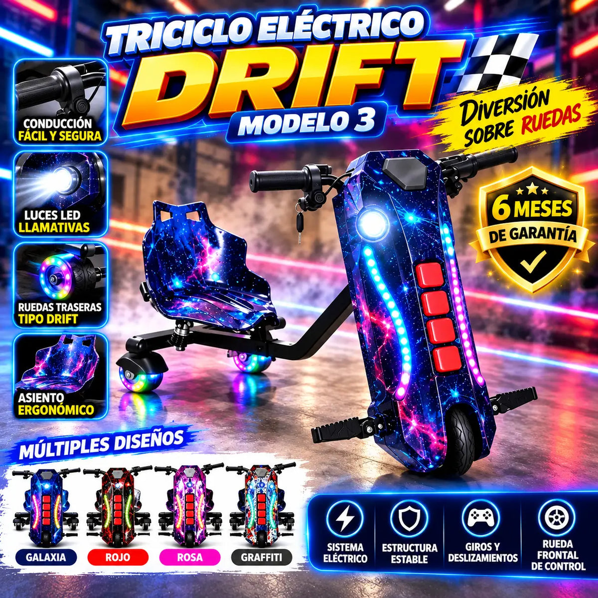 Triciclo eléctrico drift 1905